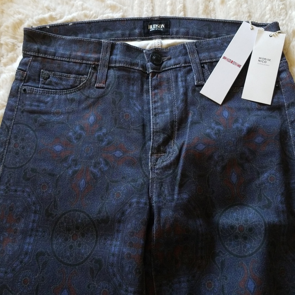Hudson Jeans Midrise Nico "Gypset" Super Skinny NWT 27